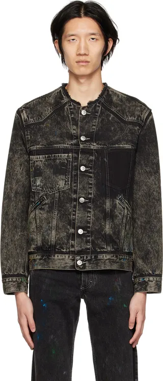 Maison Margiela Black Painted Denim Jacket