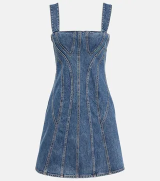 Bustier denim minidress