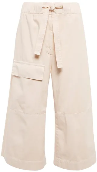 Cotton wide-leg high-rise cropped pants