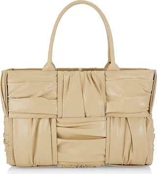 Medium Arco Ruched Leather Tote