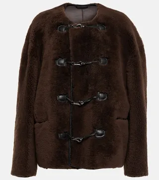 Teddy embellished shearling jacket