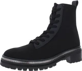 Firenzie Womens Lug Sole Man Made Combat & Lace-up Boots