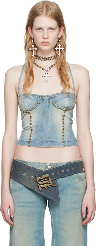 Blumarine Blue Bodice Camisole