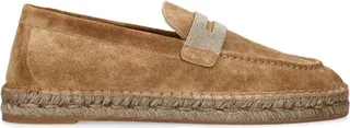 Brunello Cucinelli Suede Espadrille Loafers