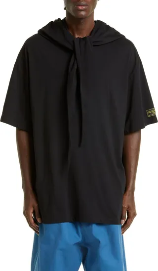 Oversize Cotton T-Shirt with Hood