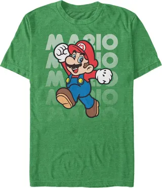 Men's Nintendo Super Mario Jump T-Shirt - Kelly Heather - Large