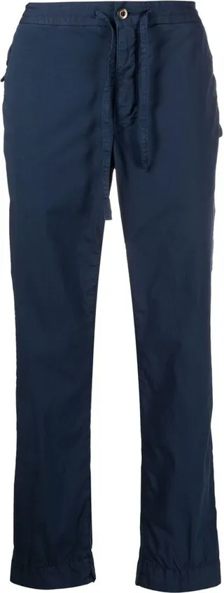 Drawstring-Waist Straight-Leg Trousers
