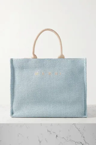 Marni - Basket Large Canvas-trimmed Cotton-blend Tote - Blue
