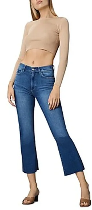 DL1961 Bridget High Rise Bootcut Instasculpt Jeans in Mid Raw