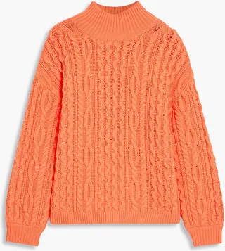 Kenny neon cable-knit wool-blend turtleneck sweater
