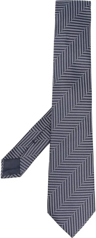Geometric-Pattern Silk Tie