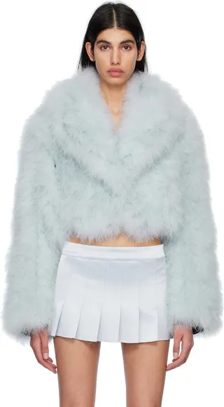 16Arlington Blue Circle Feather Coat