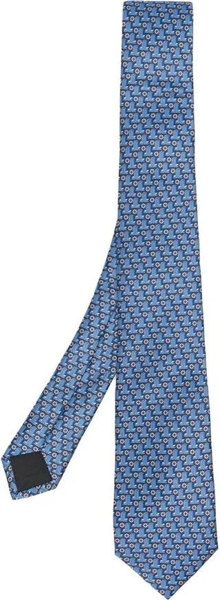 Monogram-Pattern Silk Tie