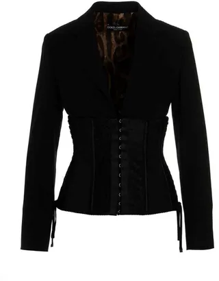 Dolce & Gabbana Lace Detailed Bustier Jacket