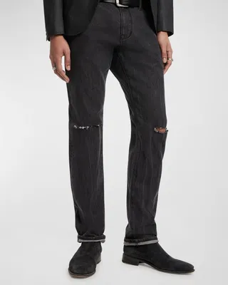 Men's Dani Distressed Slim-Straight Denim Pants