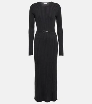 Wool and silk maxi dress