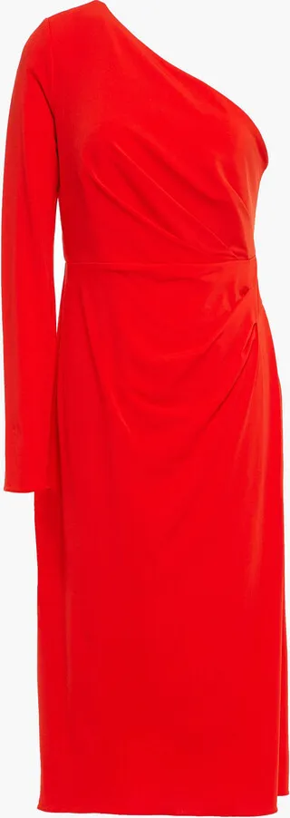 Payton one-shoulder ruched stretch-jersey midi dress