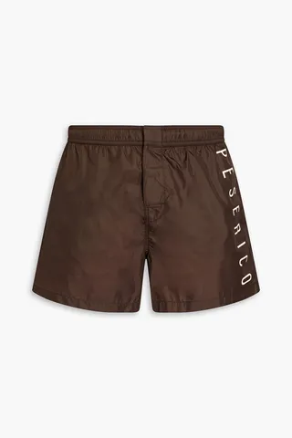 Short-length logo-print swim shorts