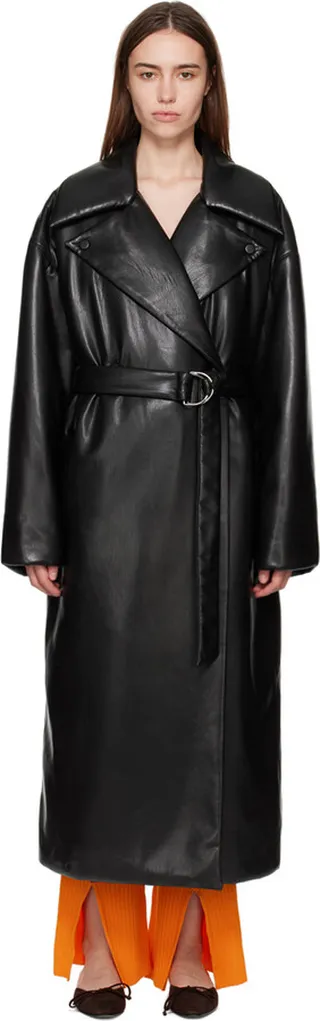 Nanushka Black Liano Coat