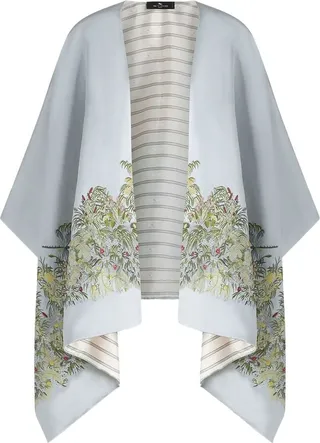 Embroidered Satin Cape