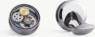 Mens Gunmetal Tourbillon Gear Brass Cufflinks