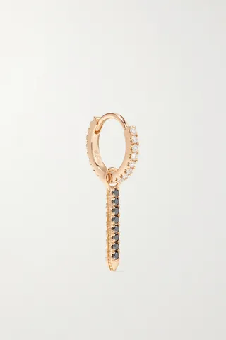 MARIA TASH - Eternity Bar 6.5mm 18-karat Rose Gold Diamond Single Hoop Earring - One size