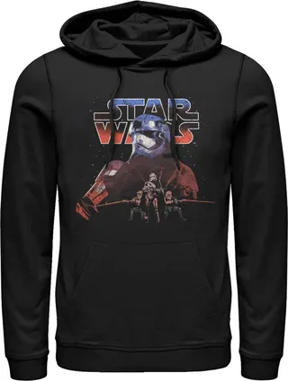Men's Star Wars The Force Awakens Captain Phasma Distressed Pull Over Hoodie - Black - Small