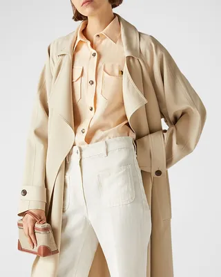 Cam Annalisa Structured Linen Button-Front Blouse