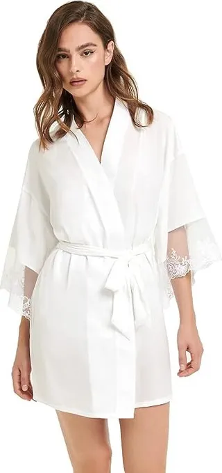 BLUEBELLA Marseille Luxury Satin Kimono (White) Women's Robe