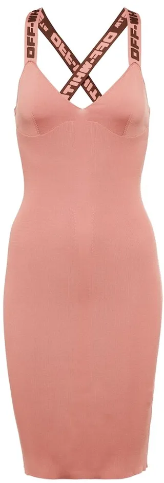 Logo jacquard midi dress