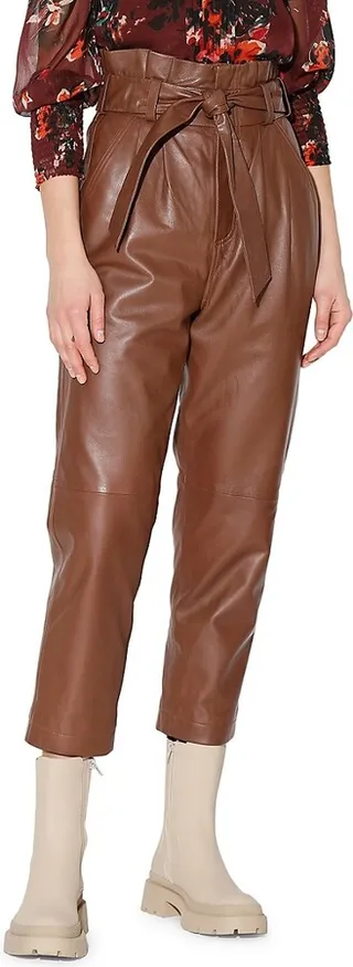 Maggie Leather Paperbag Pants