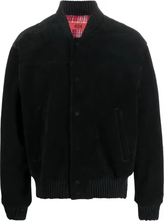 Brushed-Effect Bomber Jacket