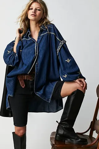 Myna Denim Tunic by Free People