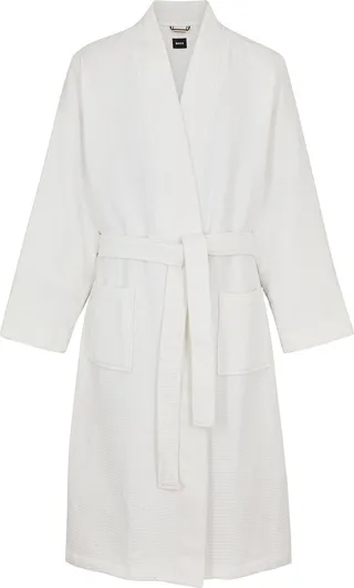 Hugo Boss Waffle-knit Cotton-blend Robe