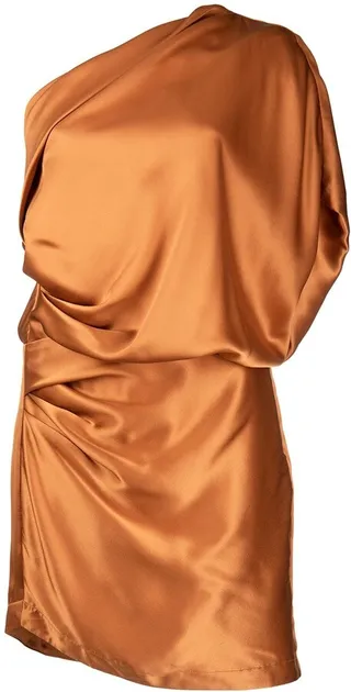 One-Shoulder Silk Mini Dress
