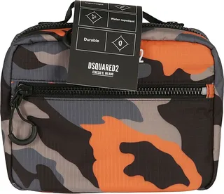 Double-zip Around Logo Print Pouch