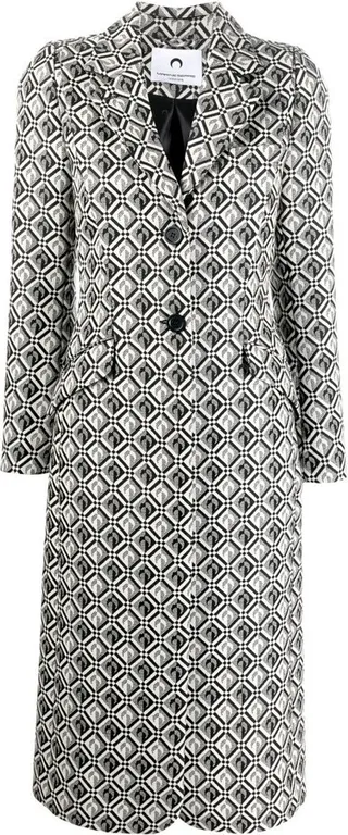 MARINE SERRE- Moon Jacquard Tailored Coat