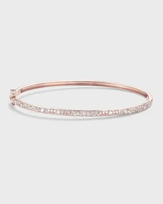 14k Rose Gold Cluster Diamond Bangle