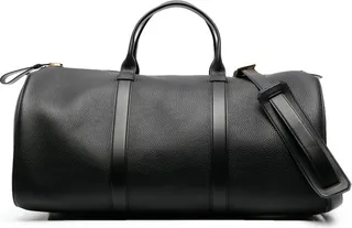 Black Leather Holdall Bag