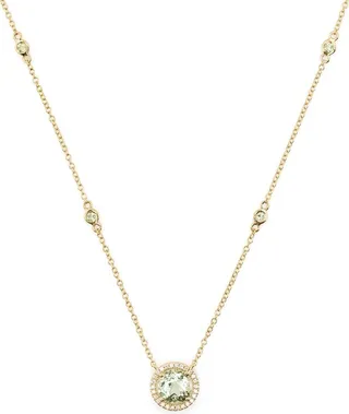 18kt yellow gold Grace diamond and amethyst necklace