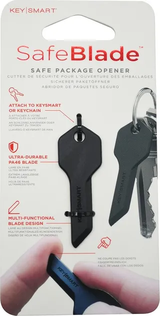 Keysmart SafeBlade Skin-Safe Plastic Box Cutter Black