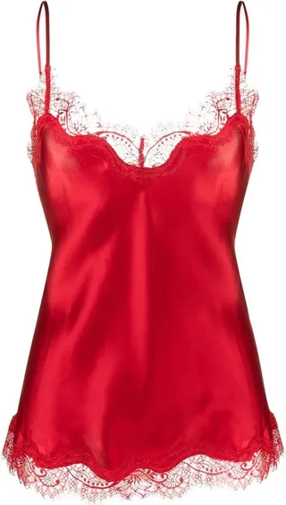 Lace-Trim Silk Camisole