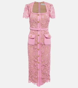 Guipure lace midi dress