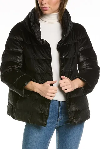 Herno Glitter Mini Cape Down Coat