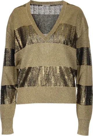 Saint Laurent Striped V-Neck Jumper