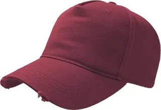Atlantis Cargo Weathered Visor 5 Panel Cap- Burgundy - Purple