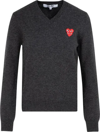 Comme des Garçons Play V-Neck Knitted Sweater