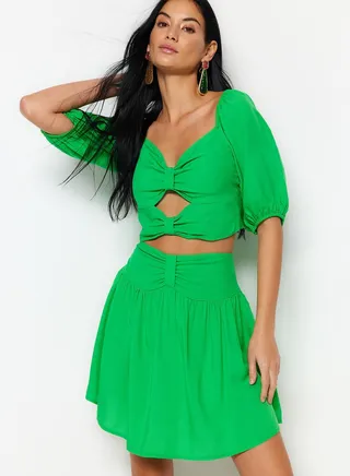 Cut Out Detail Top & Skirt Set