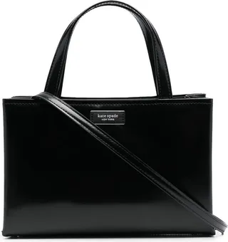 Logo-Appliqué Leather Tote Bag