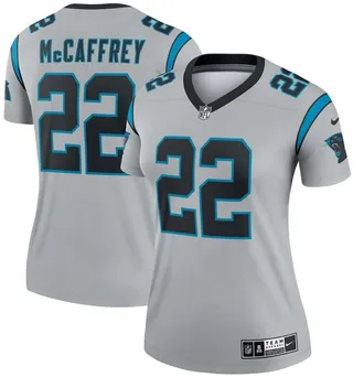 Women's Christian McCaffrey Silver Carolina Panthers Inverted Legend Jersey
